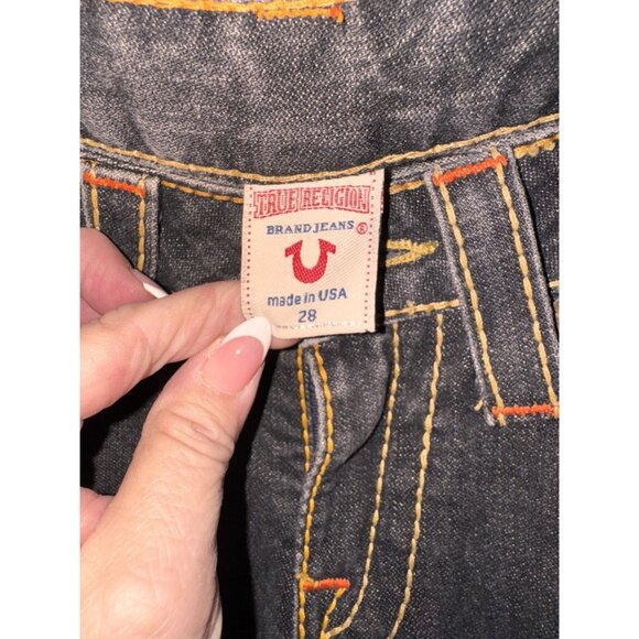 True Religion Dark Wash Low Rise Bootcut Jeans Womens Size 28 USA-Made Denim - Picture 4 of 12
